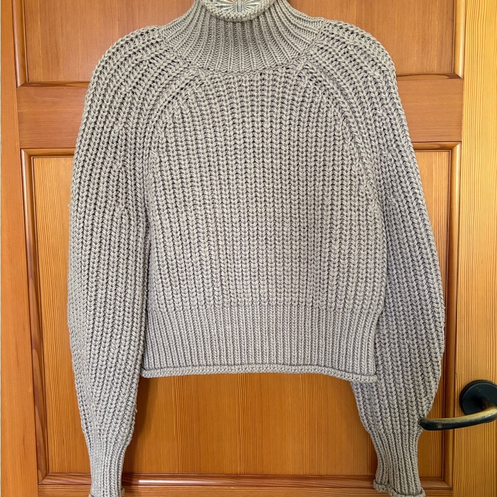 Tan Turtleneck Knit Sweater